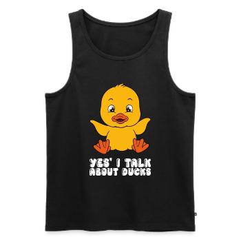 Drôles de canards Canard mignon - Débardeur bio Premium Homme - noir - Devant - Michal (187cm)