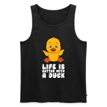 Drôles de canards Canard mignon - Débardeur bio Premium Homme - noir - Devant - Michal (187cm)
