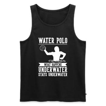 Water Polo What Happens Underwater - Männer Premium Bio Tank Top - Schwarz - Vorne - Michal (187cm)