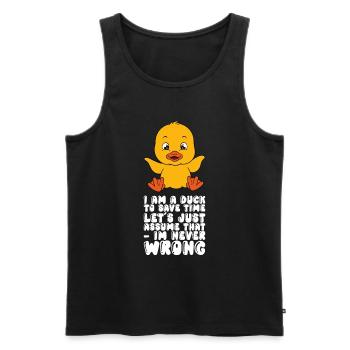Drôle de canard Canards mignons - Débardeur bio Premium Homme - noir - Devant - Michal (187cm)