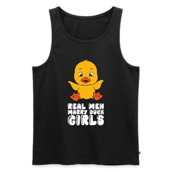 Drôle de canard Canards mignons - Débardeur bio Premium Homme - noir - Devant - Michal (187cm)