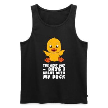 Drôle de canard Canards mignons - Débardeur bio Premium Homme - noir - Devant - Michal (187cm)
