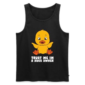 Drôle de canard Canards mignons - Débardeur bio Premium Homme - noir - Devant - Michal (187cm)