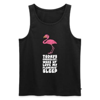 Drôle de flamant rose - Débardeur bio Premium Homme - noir - Devant - AI Model Male 178 light (178cm)