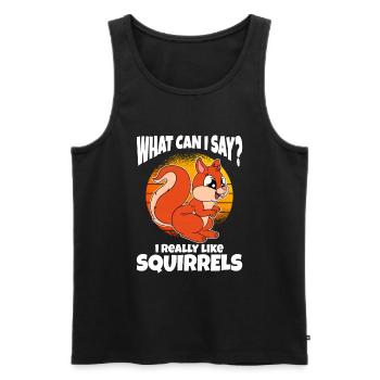 What Can I Say I Really Like Squirrels - Men's Premium Organic Tank Top - black - Front - Michal (187cm)