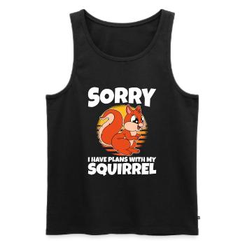Sorry I Have Plans With My Squirrel - Men's Premium Organic Tank Top - black - Front - Michal (187cm)