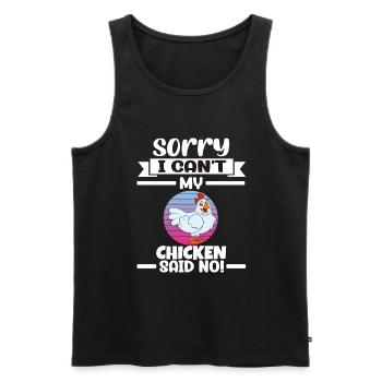 Lustiger Hühner Spruch Huhn - Männer Premium Bio Tank Top - Schwarz - Vorne - AI Model Male 178 light (178cm)