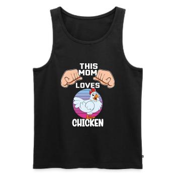Funny Chicken Saying Chicken - Men's Premium Organic Tank Top - black - Front - Michal (187cm)