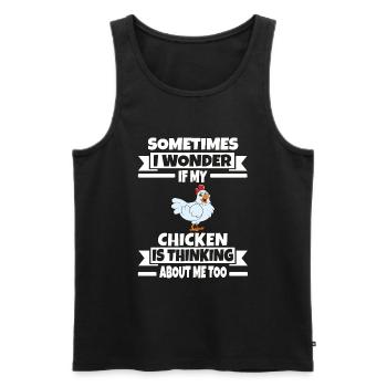 Lustiger Hühner Spruch Huhn - Männer Premium Bio Tank Top - Schwarz - Vorne - AI Model Male 178 light (178cm)