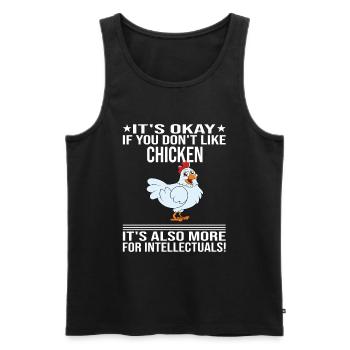 Drôle de poulet disant poulet - Débardeur bio Premium Homme - noir - Devant - Michal (187cm)