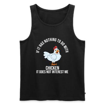 Funny Chicken Saying Chicken - Men's Premium Organic Tank Top - black - Front - AI Model Male 178 light (178cm)