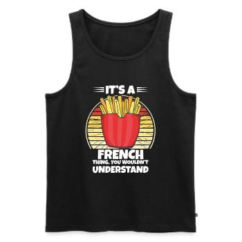 Frites amusantes Frites drôles - Débardeur bio Premium Homme - noir - Devant - AI Model Male 178 light (178cm)