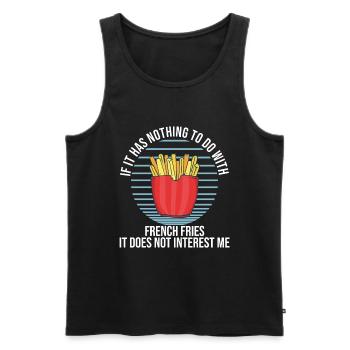 Funny Fries Funny French Fries - Men's Premium Organic Tank Top - black - Front - AI Model Male 178 light (178cm)
