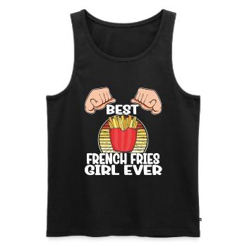 Frites amusantes Frites drôles - Débardeur bio Premium Homme - noir - Devant - Michal (187cm)