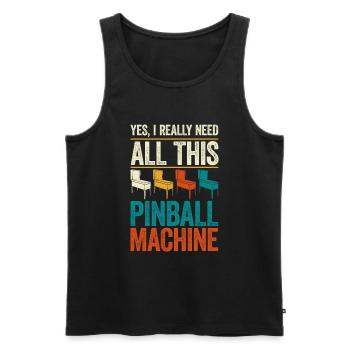 Pinball Machine Pinball Machine - Men's Premium Organic Tank Top - black - Front - AI Model Male 178 light (178cm)