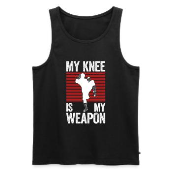Muay Thai Boxing - Männer Premium Bio Tank Top - Schwarz - Vorne - AI Model Male 178 light (178cm)