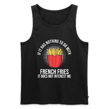 Frites amusantes Frites drôles - Débardeur bio Premium Homme - noir - Devant - Michal (187cm)