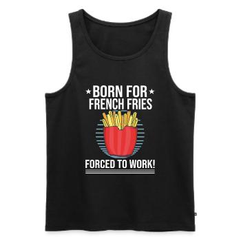 Frites amusantes Frites drôles - Débardeur bio Premium Homme - noir - Devant - AI Model Male 178 light (178cm)