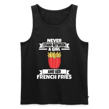 Frites amusantes Frites drôles - Débardeur bio Premium Homme - noir - Devant - Michal (187cm)