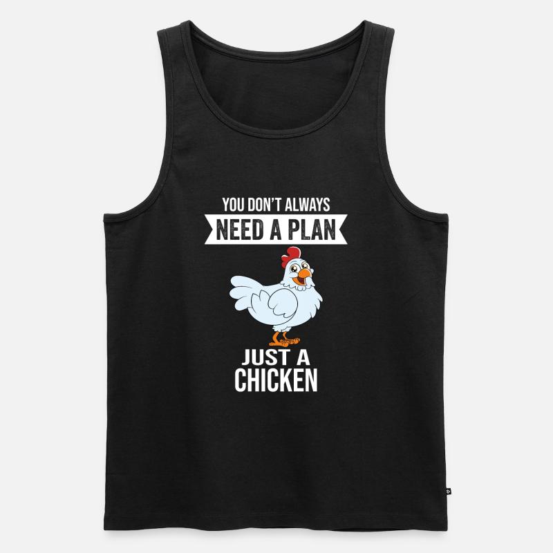 Lustiger Hühner Spruch Huhn - Männer Premium Bio Tank Top - Schwarz
