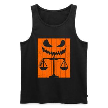 Lawyer Halloween Pumpkin - Men's Premium Organic Tank Top - black - Front - Michal (187cm)