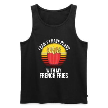 Frites amusantes Frites drôles - Débardeur bio Premium Homme - noir - Devant - AI Model Male 178 light (178cm)