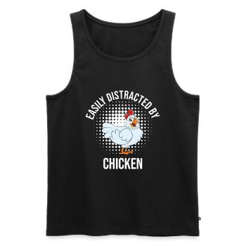Drôle de poulet disant poulet - Débardeur bio Premium Homme - noir - Devant - Michal (187cm)