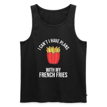 Frites amusantes Frites drôles - Débardeur bio Premium Homme - noir - Devant - AI Model Male 178 light (178cm)