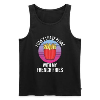 Frites amusantes Frites drôles - Débardeur bio Premium Homme - noir - Devant - Michal (187cm)
