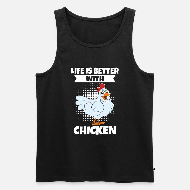 Lustiger Hühner Spruch Huhn - Männer Premium Bio Tank Top - undefined