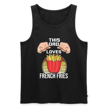 Frites amusantes Frites drôles - Débardeur bio Premium Homme - noir - Devant - AI Model Male 178 light (178cm)
