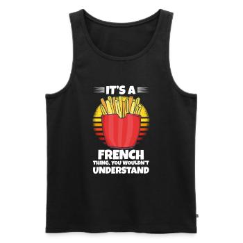 Frites amusantes Frites drôles - Débardeur bio Premium Homme - noir - Devant - AI Model Male 178 light (178cm)