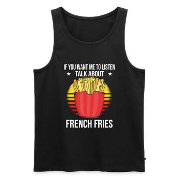 Frites amusantes Frites drôles - Débardeur bio Premium Homme - noir - Devant - Michal (187cm)
