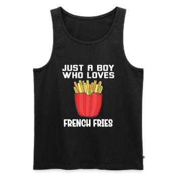 Frites amusantes Frites drôles - Débardeur bio Premium Homme - noir - Devant - Michal (187cm)