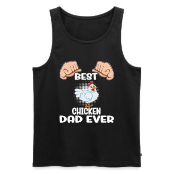 Funny Chicken Saying Chicken - Men's Premium Organic Tank Top - black - Front - Michal (187cm)