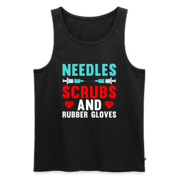 Funny Nurse Gifts - Men's Premium Organic Tank Top - black - Front - AI Model Male 178 light (178cm)