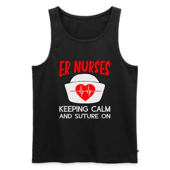 Funny Nurse Gifts - Men's Premium Organic Tank Top - black - Front - Michal (187cm)