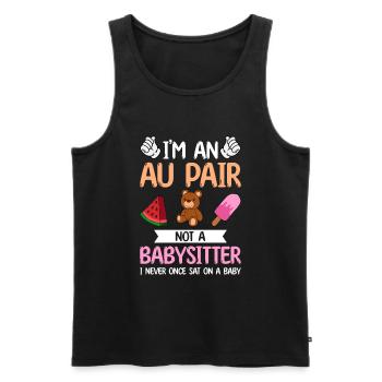 Au Pair Girl Kindergarten Nanny - Men's Premium Organic Tank Top - black - Front - AI Model Male 178 light (178cm)