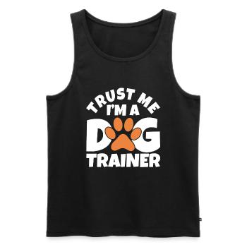 Dresseur de chiens École de chiens Sports canins - Débardeur bio Premium Homme - noir - Devant - AI Model Male 178 light (178cm)