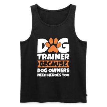 Dresseur de chiens École de chiens Sports canins - Débardeur bio Premium Homme - noir - Devant - AI Model Male 178 light (178cm)