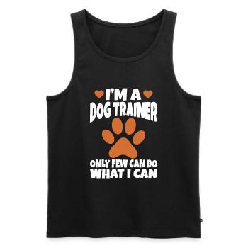 Dresseur de chiens École de chiens Sports canins - Débardeur bio Premium Homme - noir - Devant - AI Model Male 178 light (178cm)