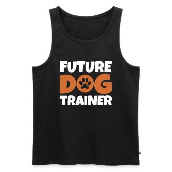 Dresseur de chiens École de chiens Sports canins - Débardeur bio Premium Homme - noir - Devant - AI Model Male 178 light (178cm)