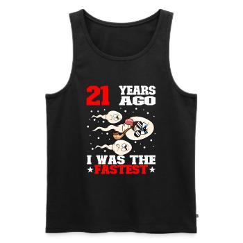 Lustiger Geburtstagsspruch 21 Jahre Alt - Männer Premium Bio Tank Top - Schwarz - Vorne - Michal (187cm)