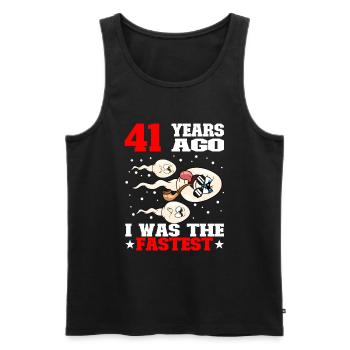 Lustiger Geburtstagsspruch 41 Jahre Alt - Männer Premium Bio Tank Top - Schwarz - Vorne - Michal (187cm)