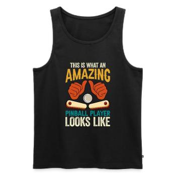 Pinball Machine Pinball Machine - Men's Premium Organic Tank Top - black - Front - AI Model Male 178 light (178cm)