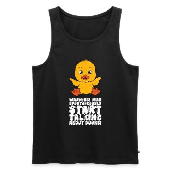 Canard drôle Canards mignons - Débardeur bio Premium Homme - noir - Devant - Michal (187cm)
