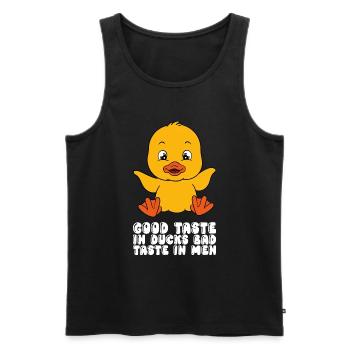 Canard drôle Canards mignons - Débardeur bio Premium Homme - noir - Devant - Michal (187cm)