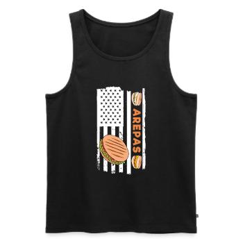 Drapeau États-Unis Arepas - Débardeur bio Premium Homme - noir - Devant - Michal (187cm)
