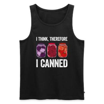 I Think Therefore I Canned - Men's Premium Organic Tank Top - black - Front - AI Model Male 178 light (178cm)