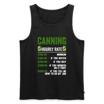 Canning Hourly Rate - Männer Premium Bio Tank Top - Schwarz - Vorne - AI Model Male 178 light (178cm)